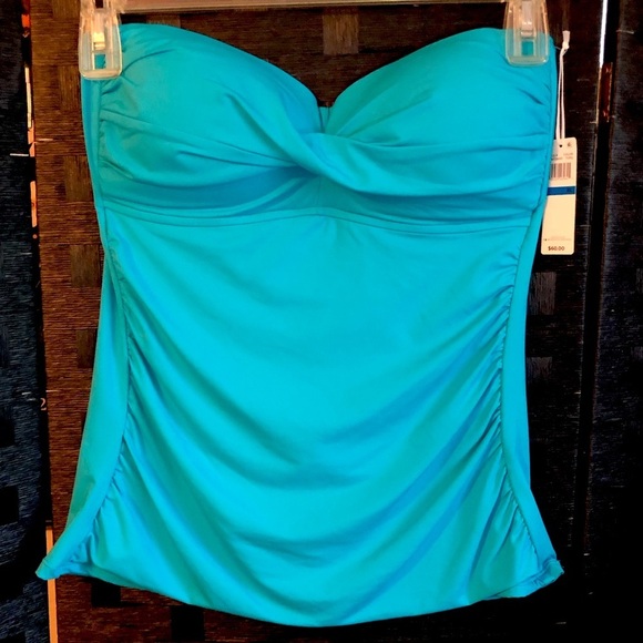 Anne Cole Other - Anne Cole - Women's S Twist Front Bandeaukini Swim TOP XL turquoise